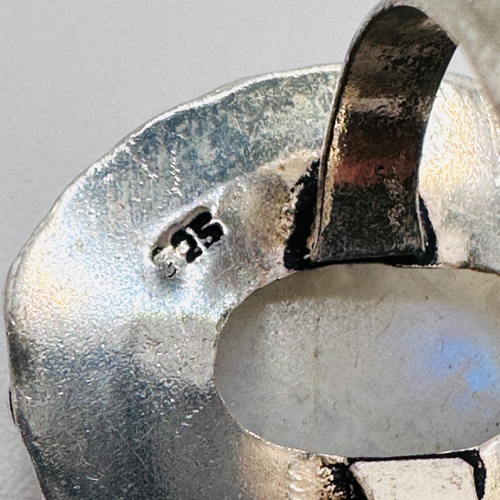 Statement Rainbow Moonstone Sterling Silver Ring - image 8